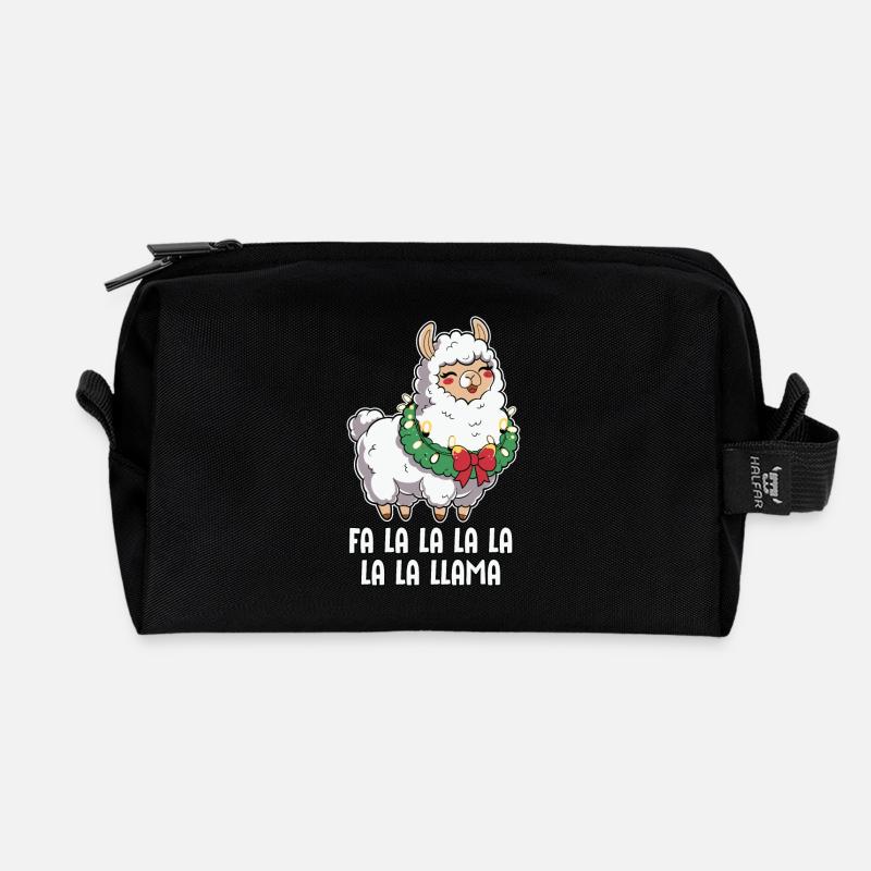 Fa La La Llama Lustige Weihnachts-Lama - Recycelte Kulturtasche - Schwarz