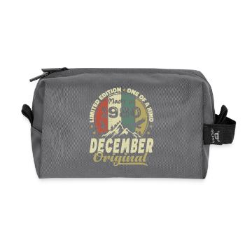 Vintage Retro Jubiläumsgeschenk - Dezember 1980 - Recycelte Kulturtasche - Anthrazit - Vorne