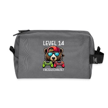 Level 14 Freigeschaltet Gamer Geburtstag Gaming - Recycelte Kulturtasche - Anthrazit - Vorne