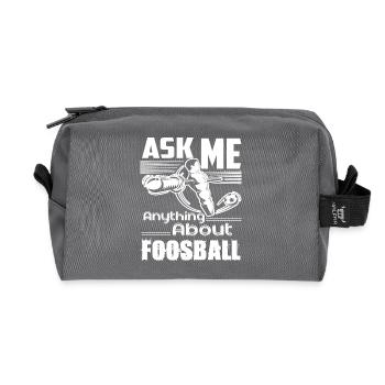 Ask Me Anything About Foosball - Recycled Toiletry Zip Bag - anthracite - Front
