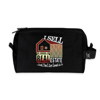 Real Estate Agent I Sell Real Estate - Recycled Toiletry Zip Bag - black - Front