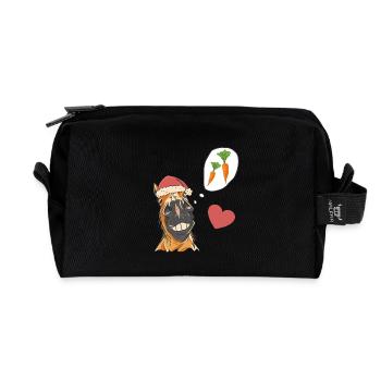 Nikolaus Weihnachtsmann Pferd Pferde Santa Rüben - Recycelte Kulturtasche - Schwarz - Vorne