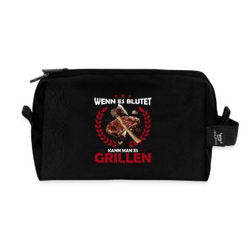 Wenn es blutet kann man es grillen BBQ Grillshirt - Recycelte Kulturtasche - Schwarz - Vorne
