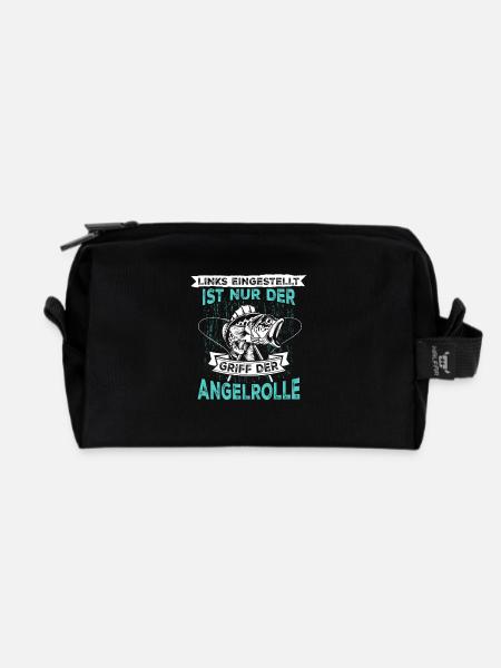 Links eingestellt ist nur der Griff der Angelrolle - Recycelte Kulturtasche - Schwarz