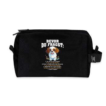 Bevor Du Fragst Das Ist Mein Hund - Recycelte Kulturtasche - Schwarz - Vorne