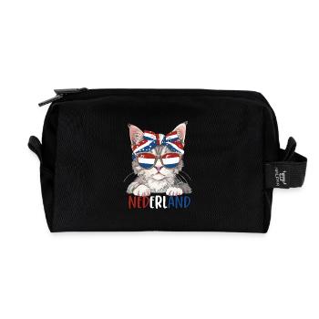 Niederlande Katze Fan Fußball Katzenliebhaber - Recycelte Kulturtasche - Schwarz - Vorne