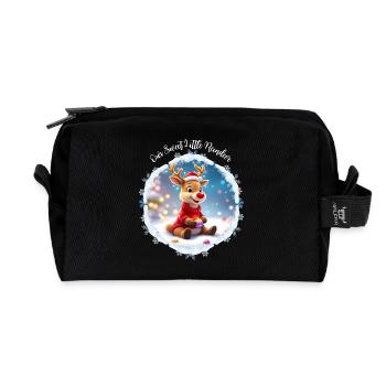 Notre petit renne mignon - Trousse de toilette en tissu recyclé - noir - Devant