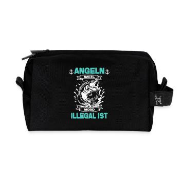 Ich Angle Weil Mord Illegal Ist Sarkasmus Angler - Recycelte Kulturtasche - Schwarz - Vorne