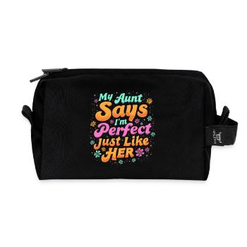 PERFECT - Recycled Toiletry Zip Bag - black - Front