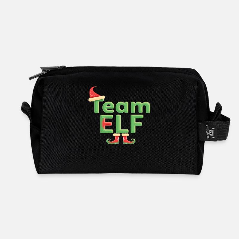 Team Elf Elf Elfen Elf Weihnachten Elf Xmas - Recycelte Kulturtasche - Schwarz