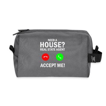Agent immobilier - Trousse de toilette en tissu recyclé - anthracite - Devant
