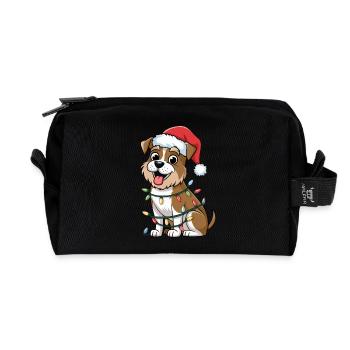 Norfolk Terrier Christmas Lights Xmas Dogs Gifts - Recycelte Kulturtasche - Schwarz - Vorne