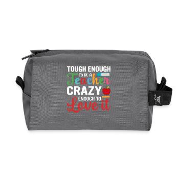 Teacher - Recycled Toiletry Zip Bag - anthracite - Front