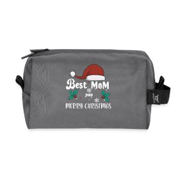 Best Mom ever merry christmas last minute Geschenk - Recycelte Kulturtasche - Anthrazit - Vorne