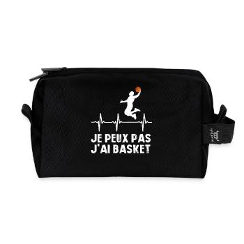 Je Peux Pas J'ai Basket Cadeau Joueur de Basket - Trousse de toilette en tissu recyclé - noir - Devant