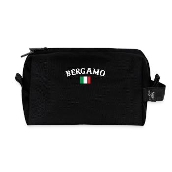 Bergamo Italy Italian Flag Italian - Recycled Toiletry Zip Bag - black - Front