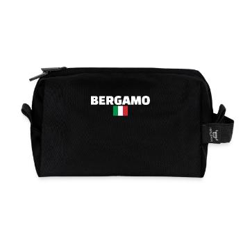Bergamo Italy Italian Flag Italian - Recycled Toiletry Zip Bag - black - Front
