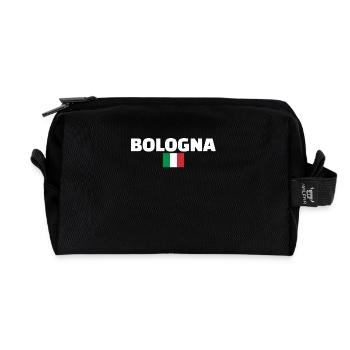 Bologna Italy Italian Flag Italian - Recycled Toiletry Zip Bag - black - Front