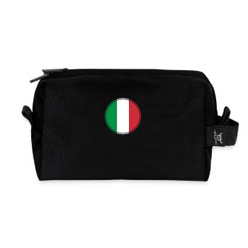 Italy Italian Flag Italian - Recycled Toiletry Zip Bag - black - Front