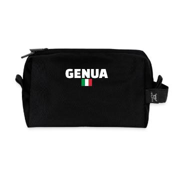Genoa Italy Italian Flag Italian - Recycled Toiletry Zip Bag - black - Front