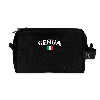 Genoa Italy Italian Flag Italian - Recycled Toiletry Zip Bag - black - Front