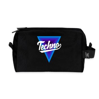 Techno Liebhaber Dreiecks-Design - Recycelte Kulturtasche - Schwarz - Vorne
