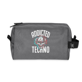 Addicted To Techno Für Techno Lover - Recycelte Kulturtasche - Anthrazit - Vorne