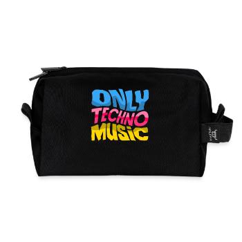 Nur Techno Musik Für Techno Lover - Recycelte Kulturtasche - Schwarz - Vorne