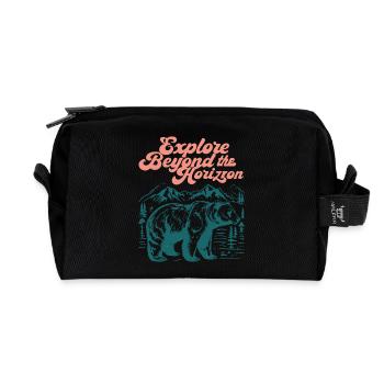 Explorez au-delà de l’horizon - Trousse de toilette en tissu recyclé - noir - Devant