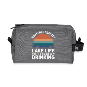Enjoy life on the lake - Recycled Toiletry Zip Bag - anthracite - Front