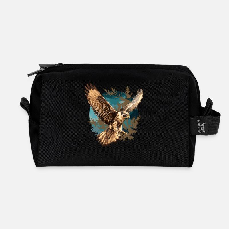 Falken Falke - Recycelte Kulturtasche - Schwarz