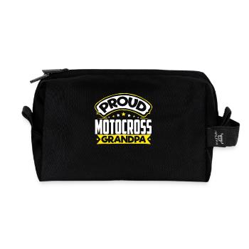 Sport Opa Motocross Opa - Recycelte Kulturtasche - Schwarz - Vorne