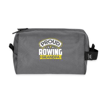 Sports Grandpa Rowing Grandpa - Recycled Toiletry Zip Bag - anthracite - Front