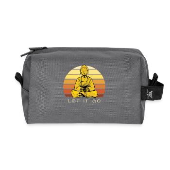 Bouddha méditant Let It Go Art zen - Trousse de toilette en tissu recyclé - anthracite - Devant