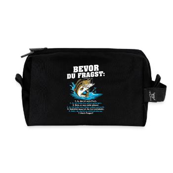 Bevor Du Fragst Angler Fisch Selbst Gefangen - Recycelte Kulturtasche - Schwarz - Vorne