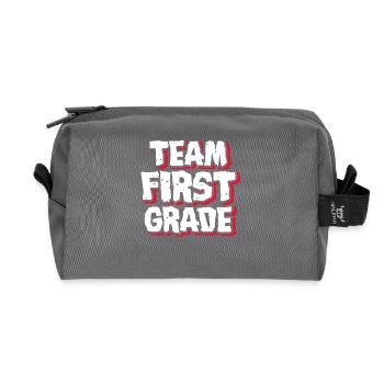 1st Grade Teacher Team First Grade - Recycled Toiletry Zip Bag - anthracite - Front