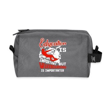 Wakeboarding Is Importanter - Recycled Toiletry Zip Bag - anthracite - Front