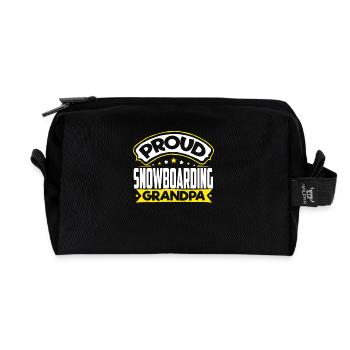 Sport Opa Snowboarden Opa - Recycelte Kulturtasche - Schwarz - Vorne