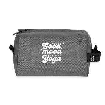 Today's good mood thanks to yoga - Recycled Toiletry Zip Bag - anthracite - Front