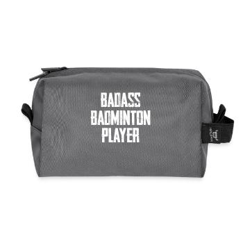 Badass Badminton Player - Recycled Toiletry Zip Bag - anthracite - Front