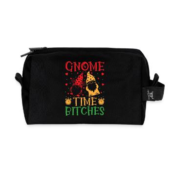 Garden Gnome Costume Gnome Time Bitches Gnome - Recycled Toiletry Zip Bag - black - Front