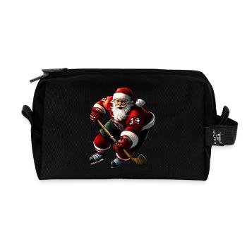 Eishockeyspieler Weihnachten - Recycelte Kulturtasche - Schwarz - Vorne