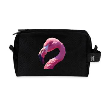 Flamants roses Flamant rose - Trousse de toilette en tissu recyclé - noir - Devant