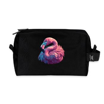 Flamants roses Flamant rose - Trousse de toilette en tissu recyclé - noir - Devant