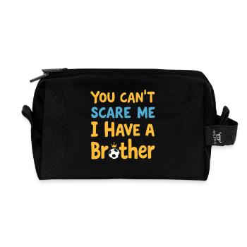 You Cant Scare Me I Have a Crazy Brother - Recycled Toiletry Zip Bag - black - Front
