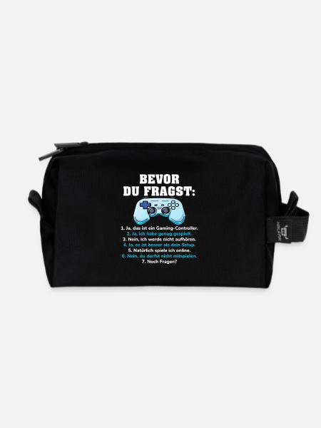 Bevor Du Fragst Gaming Controller Zocker - Recycelte Kulturtasche - Schwarz