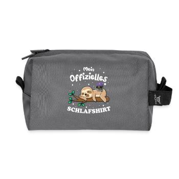 Mein Offizielles Schlafshirt Faultier Hamster - Recycelte Kulturtasche - Anthrazit - Vorne