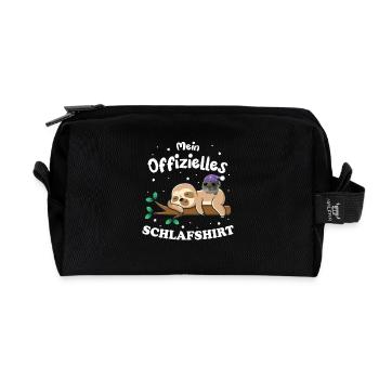 Mein Offizielles Schlafshirt Faultier Hamster - Recycelte Kulturtasche - Schwarz - Vorne