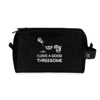 I Love A Good Threesome with Tequila - Recycled Toiletry Zip Bag - black - Front