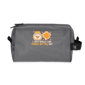 J’aime juste le beurre de cacahuète, d’accord ? Humoristique - Trousse de toilette en tissu recyclé - anthracite - Devant